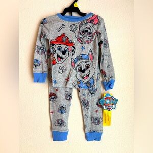 Paw Patrol Kids Gray Pajama Set with Blue Accents size 3T-NWT